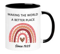 WOSIWULA 100th Birthday Gifts Ideas, 1925 Vintage Coffee Mug Cup, 100th Birthday Decorations, Turning 100 Year Old Birthday Gift for Her Him Women Men Mom Dad Wife Husband, Gift Box Packaging, 11oz