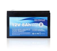 WoskjXas 12V 8Ah 96Wh LiFePO4 Rechargeable Lithium Battery, Deep Cycle 2000 Times with BMS Protection, LiFePO4 Battery for Motor Boats, Camping, Scooters, UPS, Wind Turbine, Solar, Inverters