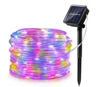WoskjXas Solar Fairy String Lights, Solar String Rope Lights, 10M/33ft 100 LEDs Solar Powered Tube Lights Waterproof with 8 Modes for Garden Wedding Christmas Party Holiday Decorations
