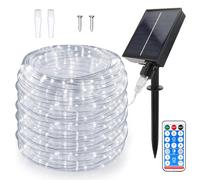 WoskjXas Solar Fairy String Lights, Solar String Rope Lights, 22M/72ft 200 LEDs 8 Modes Solar Powered Outdoor Tube Lights Waterproof with Remote for Swimming Pool Christmas Party Decorations