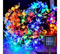 WoskjXas Solar Flower Light String, 12m 100LEDs Garden Lights Waterproof, Solar Decorative Lights Outdoor with 8 Flashing Modes, LED Outdoor Fairy Lights for Courtyard Garden Bar Hotel Party