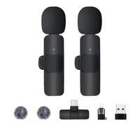 WoskjXas Wireless Mini Microphone for iPhone, iPad, Android, Wireless Lavalier Microphone with Noise Reduction Mini Lapel Mic for Video Recording, Interviews, TikTok, YouTube, Vlog