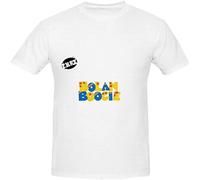 WOSMODV T Rex Bolan Boogie Roll Mens Round Neck Music Shirts White L