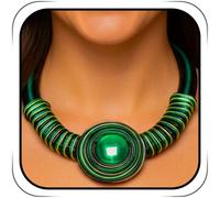 Wosois Statement Choker Necklaces Earrings Green African Chunky Bib Collar Ethnic Tribal Costume Jewelry Set for Women, One Size, Acrylic, No Gemstone