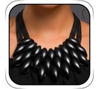 Wosois Statement Necklace Set, Gold Leaf Design with Mesh Chain, Matching Drop Earrings, One Size, Acrylic, No Gemstone
