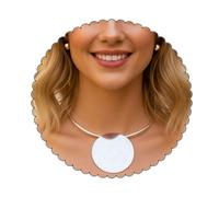 Wosois Statement Necklace Set with Large Gold Disc Pendant and Stud Earrings, Choker Style,Metallic Finish, One Size, Metal, No Gemstone