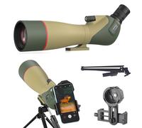 WOSPORTS 25-75x85 Spotting Scopes with Tripod, Carrying Bag, Phone Adapter, HD BAK4 Porro Prism, Waterproof Spotter Scope for Hunting, Target Shooting, Bird Watching, Wildlife Viewing, Dark Green