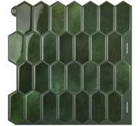 WoStick 3D Stick on Tiles Diamond, 10 Sheets Peel and Stick Wall Tiles, Long Hexagon Self Adhesive Wall Tile Backsplash for Kitchen Bathroom (30.5x30.5cm)