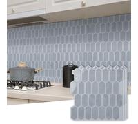 WoStick 3D Stick on Tiles Diamond, 10 Sheets Peel and Stick Wall Tiles, Long Hexagon Self Adhesive Wall Tile Backsplash for Kitchen Bathroom (30.5x30.5cm)
