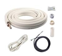Wostore 16 Ft. Line Set 1/4&1/2 Inch 3/8 PE for Mini Split Air Conditioner Insulated Coil Copper Pipes HVAC with Fittings