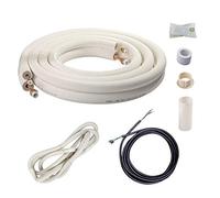 Wostore 16 Ft. Line Set 1/4&3/8 Inch 3/8" PE for Mini Split Air Conditioner Insulated Coil Copper Pipes HVAC with Fittings