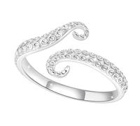 WOSTU Octopus Ring for Women Men Platinum Plated Adjustable Open Tentacle Rings Vintage Ocean Sea Dainty Statement Band Unique Cool Gifts Hypoallergenic Fashion Jewelry Gift