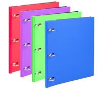 WOT I 4-Pack 1 Inch Telescoping 3 Ring Binder, Expandable Flexible Binder - Patented Design for Easy Portability, Holds 225 Sheets, Blue, Green, red, Purple