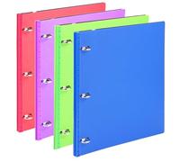 WOT I 4-Pack Telescoping 3 Ring Binder(0.75"), Expandable Flexible Binder - Patented Design for Easy Portability, Holds 160 Sheets, Blue, Green, red, Purple