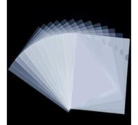 WOT I 48PCS Plastic Clear Document Folders - L-Type Folders Copy Safe Project Pockets, for A4/ Letter Size Sheets, Transparent Color