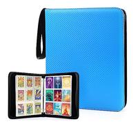 WOT I Baseball Card Binder, 900 Pocket Sleeves with Zipper, Double Sided Pockets Carry Case for Baseball, Football Cards (Blue)