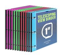WOT I Telescoping 3 Ring Binder 1 Inch 12PCS, Expandable Flexible Binder - Patented Design for Easy Portability, Holds 225 Sheets, 4 Bright Colors for School, Office&Home Organization