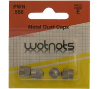 WOT-NOTS Car Dust Caps - Chrome Metal - Pack of 4 - PWN558