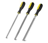 WOTAHI Wood Rasp File Set - 3-Piece T12 Carbon Steel Wood Rasps with 200mm/8-Inch Double-Sided Coarse Teeth Files in Round, Half-Round and Flat Shapes for Woodworking Shaping and Sharpening