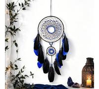 Wotcsil Dream Catcher Boys Girls Large Dreamcatcher for Adult Kids Handmade Boho Wall Hanging Bedroom Accessories Home Decor Party Ornaments Craft Birthday Gifts, Blue Black
