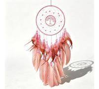 Wotcsil Dream Catcher Boys Girls Large Dreamcatcher for Adult Kids Handmade Boho Wall Hanging Bedroom Accessories Home Decor Party Ornaments Craft Birthday Gifts, Pink with Tree of Life