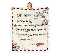 WOTDKG Auntie Gift from Niece Newphew Bed Throw Blankets 130x150cm for Aunt Aunty Auntie - Auntie Blanket Birthday Gift Reminder Gift I Love You Gift (AUNTIE-2)