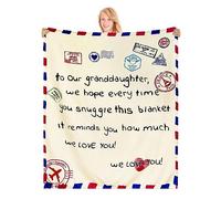 WOTDKG Granddaughter Gift from Grandma Grandad Bed Throw Blankets 130x150cm for Granddaughter - Granddaughter Blanket Birthday Gift Reminder Gift I Love You Gift (GRANDDAUGHTER-2)