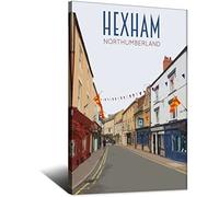 WOTDKG Metal Tin Sign England Northumberland Hexham Town Street Vintage Travel Tin Sign Rustic Decor Cave Coffee Shop Bar Bedroom Home Wall Decor Tin Sign 20x30CM