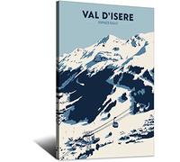 WOTDKG Metal Tin Sign France Val-d'Isère Tignes Station De Ski Vintage Travel Tin Sign Rustic Decor Cave Coffee Shop Bar Bedroom Home Wall Decor Tin Sign 20x30CM
