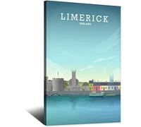 Metal Tin Sign Ireland Limerick King John's Castle Vintage Travel Tin Sign Rustic Decor Cave Coffee Shop Bar Bedroom Home Wall Decor Tin Sign 30x43CM