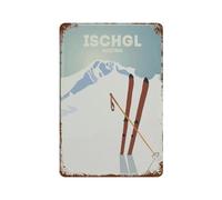 WOTDKG Metal Tin Sign,Ischgl Austria Ski,Tin Sign Vintage Art Wall Decor Sign Home Kitchen Bar Patio Cave Funny Decor(15x30cm 6x12 inch-C99