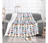 WOTDKG You Make Me Happy Camper Trailer Fleece Throw Blanket - Microfiber Fleece Blankets For Sofa Bed Couch And Travel 60"X50"