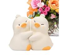 WOTEG Bookends Ducks, Duck Animal Bookends, Cute Ducks Hugging Bookends Resin Book Stopper Bookshelf Stopper For Students Textbook