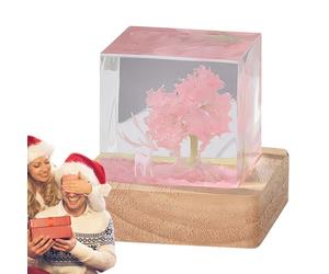 WOTEG Night Light Figurine | USB Resin Cherry Blossom Tree Lamp Atmospheric - Novelty Nightlight for Bedroom, Study Room, Nursery, Living Room, Children's Room
