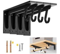 Wotendy 4pack Wall Mounted Closet Rod Brackets, 15.2 inch Wall Mounted Shelf Brackets with Screws & Anchors, Supports 180kg for Curtain Wardrobe Shop, Black