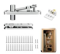 Wotendy Heavy Duty Hidden Door Hinges, 360° Rotation Stainless Steel Pivot Hinge, Up to 260kg Load-Bearing, for Secret Door or Concealed Door, Silver