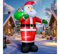 Wothfav 14FT Christmas Inflatable Santa Claus Outdoor Decorations, Giant Outside Standing Waterproof Smiling Santa Claus with Gift Bags, Built-in LEDs for Xmas Holiday Party Yard Garden Lawn Decor