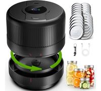 Wothfav Mason Jar Vacuum Sealer Kit, Electric Vacuum Sealer Machine for Wide, Regular Mouth Mason Jars, Portable Vacuum Sealer for Jars, Birthday Day Gifts for Her, Gifts for Mom, Grandma,Black