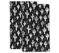 Wotinsi Hand Towels Set of 2 Fun Western Cactus Hand Towels for Bathroom Soft Absorbent Decorative Hand Bath Towels Dish Towels for Kitchen Sports Gym Yoga Home Decor 14 x 28 in