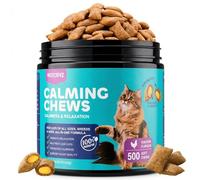WOTOBVZ Calming Cat Treats - 500 Chews, Natural Relaxing Snacks With Dual Crunchy & Creamy Texture Cat Calming Treats Helps Reduce Stress During Travel, Vet Visits, Thunderstorms（Chicken Flavor）