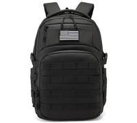 Wotony Military tactical backpack, backpack for men black small tactical assault bag (polyurethane-black, 20 inch)