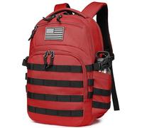 Wotony Military tactical backpack, backpack for men black small tactical assault bag (Red, 20 inch)