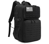 Wotony Military Tactical Backpack for Men Laser-Cut MOLLE Webbing Design Tactical Assault Bag, Black, 30L US, Tactical Backpack