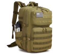 Wotony Military Tactical Backpack for Men Waterproof 3 Days Molle System with Bottle Holder, dark khaki, 50 l, Tactical Backpack