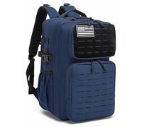 Wotony Military Tactical Backpack for Men Waterproof Daypack 3 Day Assault Pack Laser-Cut MOLLE Webbing Design with Water Bottle Holder Black Small Tactical Assault Bag (Blue, 35L)