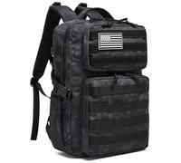 Wotony Military Tactical Backpack for Men Waterproof Daypack 3 Day Assault Pack Molle Bag with Water Bottle Holder (Python Black, 25L)