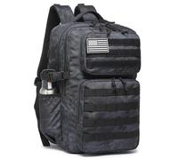 Wotony Military Tactical Backpack for Men Waterproof Daypack 3 Day Assault Pack Molle Bag with Water Bottle Holder (Python Black, 35L)