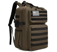 Wotony Military Tactical Backpack for Men Waterproof Daypack 3 Day Assault Pack Molle Bag with Water Bottle Holder (coffee, 30L)