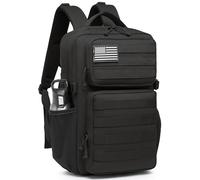 Wotony Military Tactical Backpack for Men Waterproof Daypack 3 Day Assault Pack Molle Bag with Water Bottle Holder (Black, 35L)