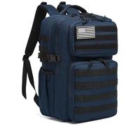 Wotony Military Tactical Backpack for Men Waterproof Daypack 3 Day Assault Pack Molle Bag with Water Bottle Holder (Blue, 30L)